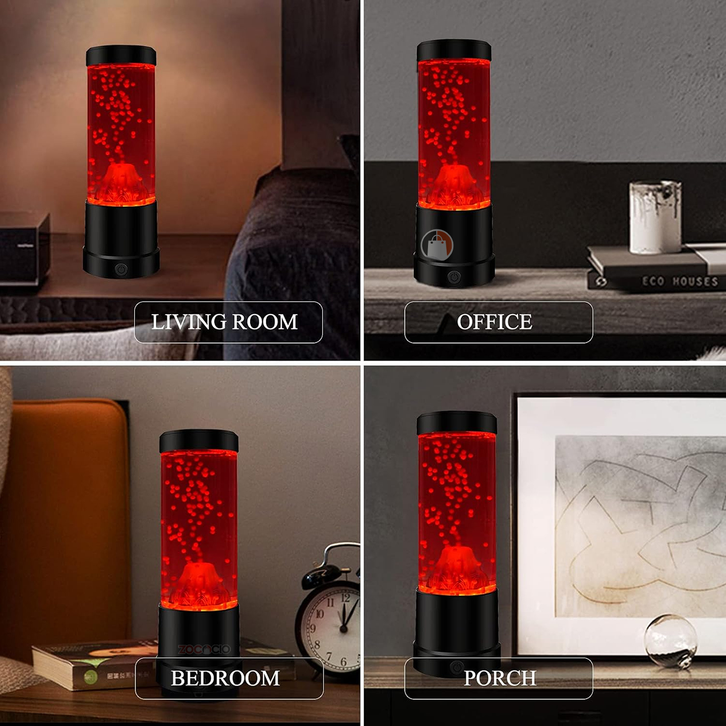 Lampara Volcán Con Lava Decorativa Led M